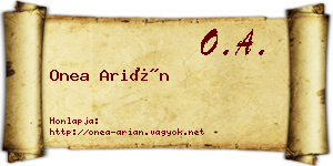 Onea Arián névjegykártya
